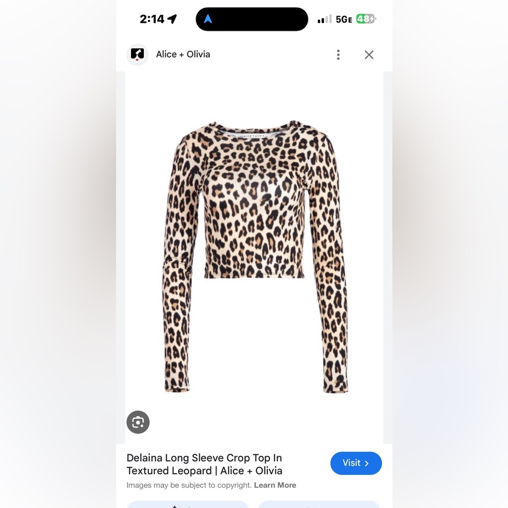 Alice and olivia delaina crop top